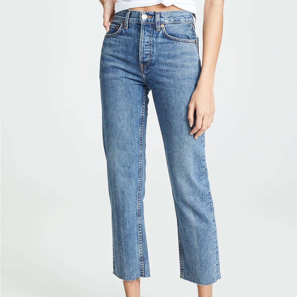RE/DONE High Rise Stove Pipe Jeans